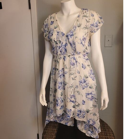 Lily Rose Blue Floral Hi Low Dress Sz S Cottagecore Fairy Garden Romantic - Picture 4 of 11